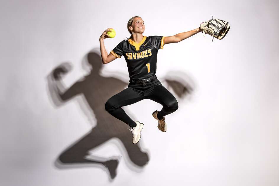 Sigourney’s Carly Goodwin poses for a portrait during the Gazette’s Athlete of the Year photo shoot on Friday, June 28, 2024. (Geoff Stellfox/The Gazette)