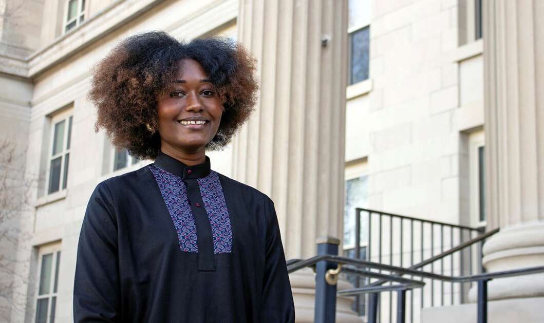 Khadija Mbacke is graduating this week from Iowa State University with a degree in  agronomy and horticulture. Her mother instilled in her an early affinity for plants. (Iowa State University) 