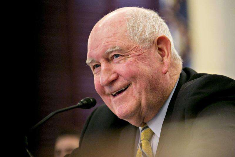 U.S. Secretary of Agriculture Sonny Perdue speaks at a Feb. 28, 2019, Senate hearing in Washington, D.C. Perdue, ag secretary from 2017 to 2021, spoke Thursday, March 21, 2024, at the 36th annual Celebration of Agriculture dinner in Cedar Rapids. (Bloomberg)