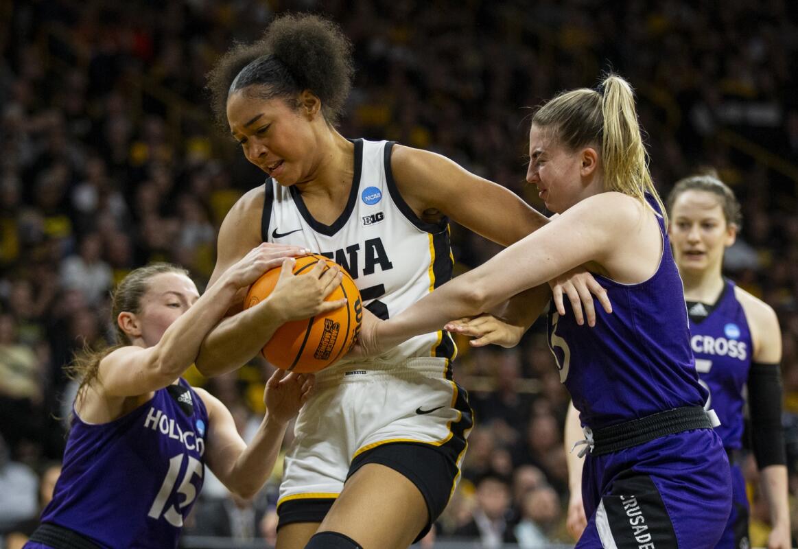 Migraine keeps Hannah Stuelke out of the second half of Iowa's NCAA  tournament win over Holy Cross | The Gazette