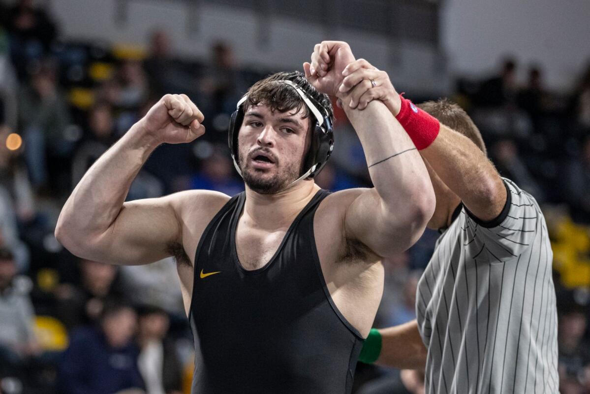 Iowa heavyweight Tony Cassioppi is pinning opponents even more than