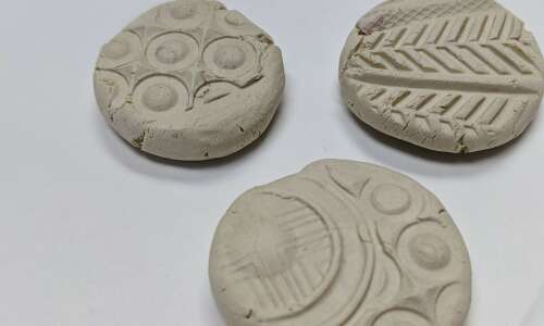 Explore texture with clay and shoes