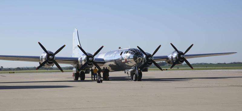 World War II B-29 bomber Doc touches down in Cedar Rapids