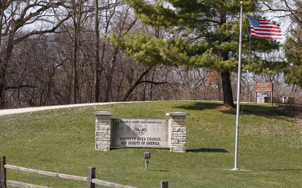 The Howard H. Cherry Scout Reservation north of Waubeek is pictured Friday. The 500-acre reservation serves Scouting and the community with camping opportunities and other programs throughout the year. The Hawkeye Area Council Boy Scouts of America in 2023 auctioned off Camp Waubeek, a little over 97 acres within the reservation, to fulfill a required obligation of councils across the nation to create a settlement fund for survivors who said they were sexually abused by Scout leaders. (Jim Slosiarek/The Gazette)