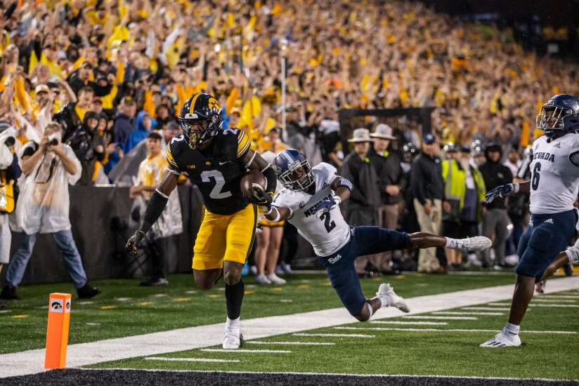 Iowa’s offense finally strikes in 27-0 rout of Nevada