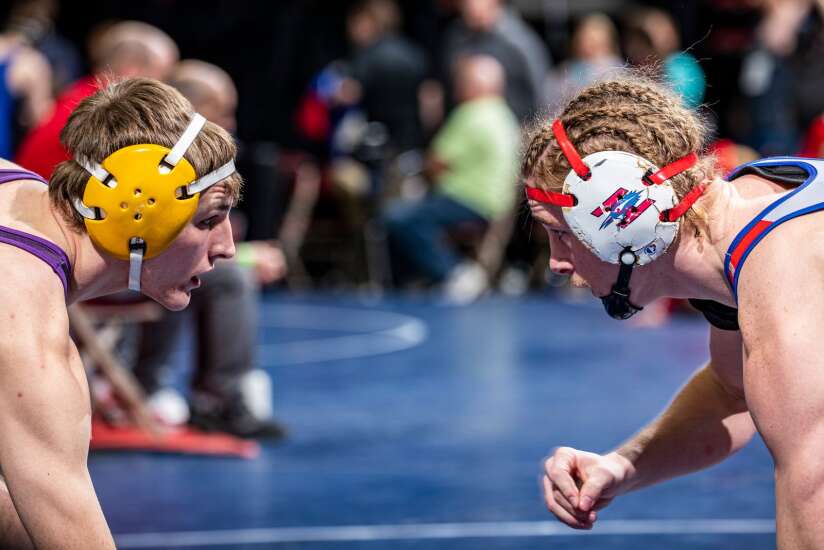 Photos: Day 2 of the 2023 Iowa Class 1A boys’ state wrestling tournament 