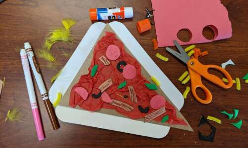 Make a pizza collage with lots of layers