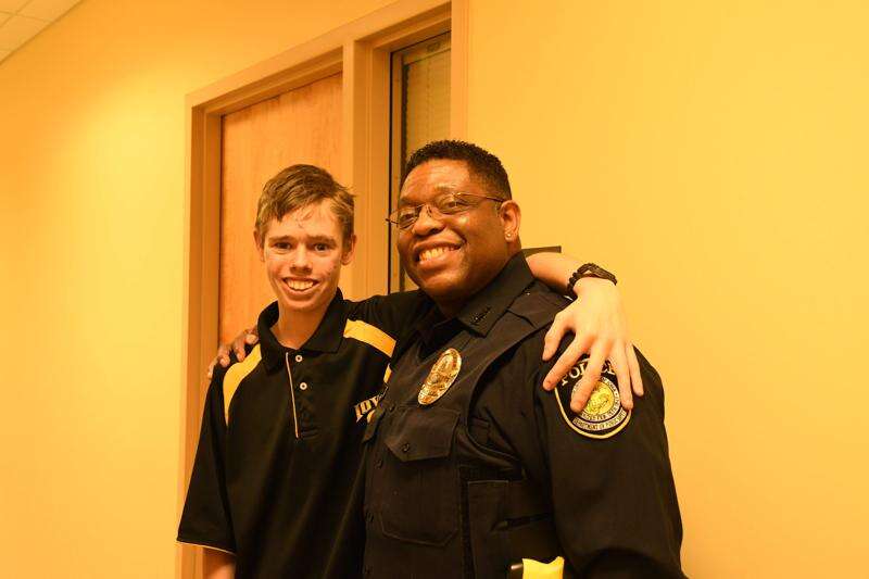 University of Iowa police host surprise birthday visit for teen with Fetal Alcohol Syndrome