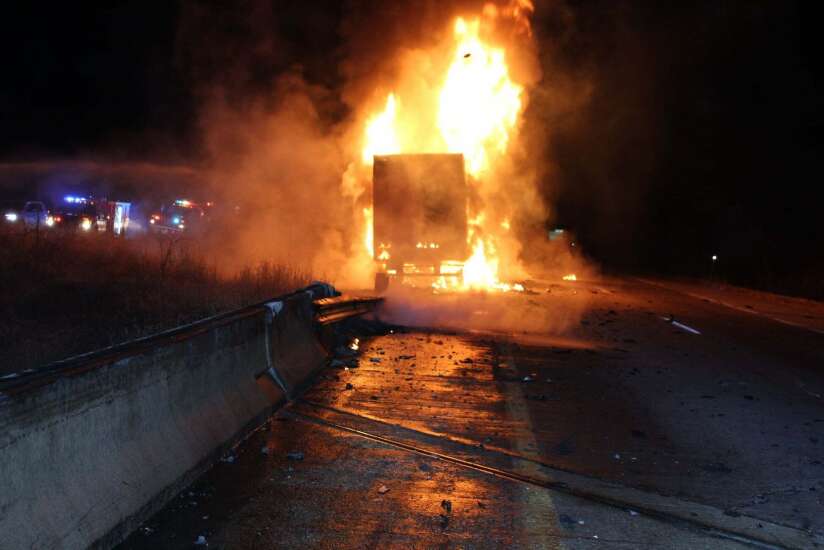 Buchanan County Sheriff's Office releases details about semi crash and fire that shut down Interstate 380