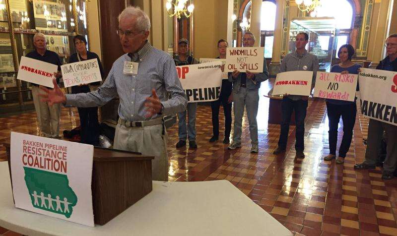 Eminent domain law changes urged, oil line through Iowa opposed