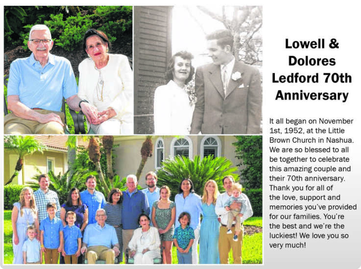 Lowell & Dolores Ledford 70th Anniversary