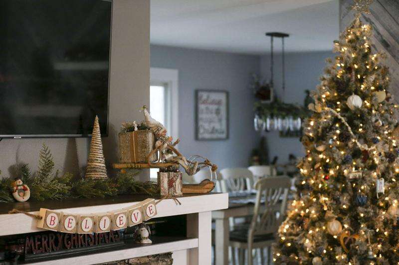 Rustic remodeled home in Cedar Rapids filled with holiday cheer