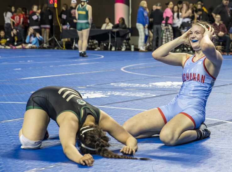 Photos: Iowa high school girls’ wrestling regional tournament in Cedar Rapids 