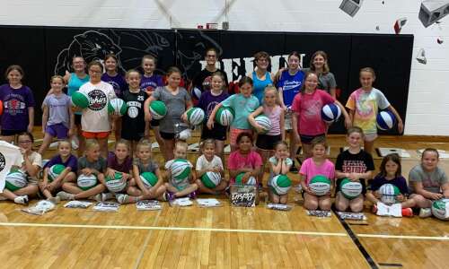 Basketball camp goers show off their skills