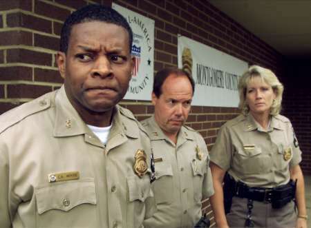 Then-Montgomery County Police Chief Charles Moose, Wayne Jerman and Capt. Nancy Demme responding to 2002 Beltway Sniper incident in Washington, D.C. metro area. (Courtesy of Wayne Jerman)