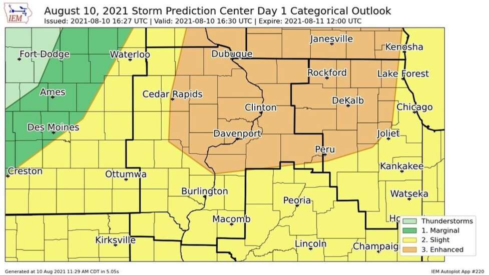 Severe storms with high winds possible Tuesday, on derecho anniversary
