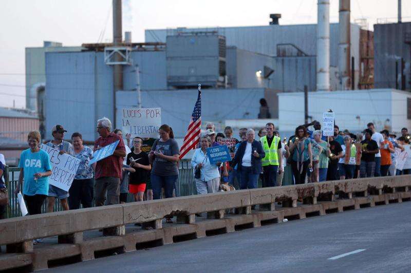Protestors rally in Cedar Rapids against border detention