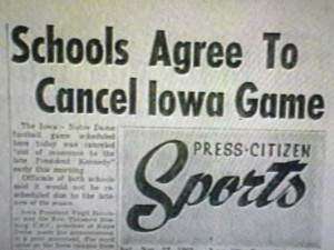 50 years ago: Notre Dame-Iowa game that never was