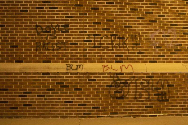 Vandals tag Kinnick with spray paint after former players decry racial bias
