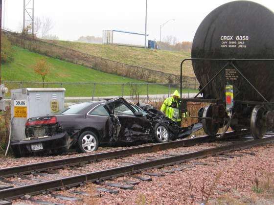 Car, train collision reported near 42nd Street