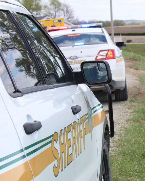 Fatal motorcycle crash west of Hazleton, Iowa. (Buchanan County Sheriff's Office photo)