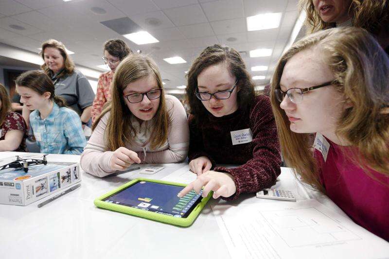 Collins Aerospace girls-and-engineering event attracts 100 area students