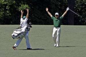 Oosthuizen's double-eagle causes roar to fly across Augusta National and linger in the air