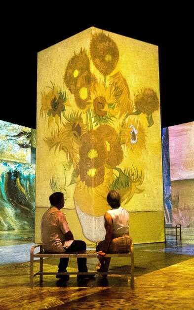 Scale is part of the intrigue of "Beyond Van Gogh: The Immersive Experience," acccording to Fanny Curtat, art historian for the project, which is on view in Davenport through July 20, 2023. (Paquin Entertainment Group)