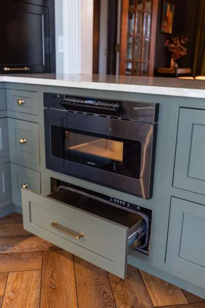 Horn’s kitchen features many hidden appliances such as this drawer microwave. (Photo Submitted)