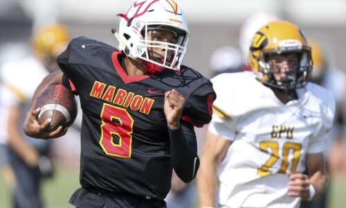 Photos: Marion vs. Center Point-Urbana, Iowa high school football Week…