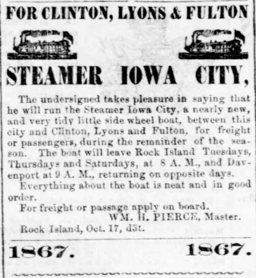 Time Machine: Believe it or not, steamboats once plied the Iowa River in Iowa City