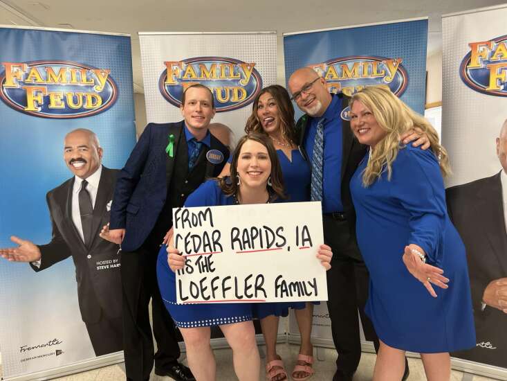 Cedar Rapids’ Loeffler family wins two rounds of ‘Family Feud’ 