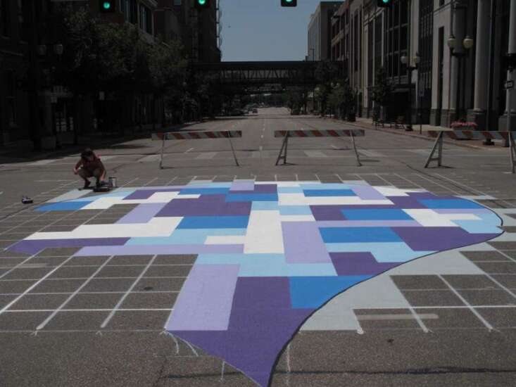 Painted intersection part of public art push in downtown Cedar Rapids