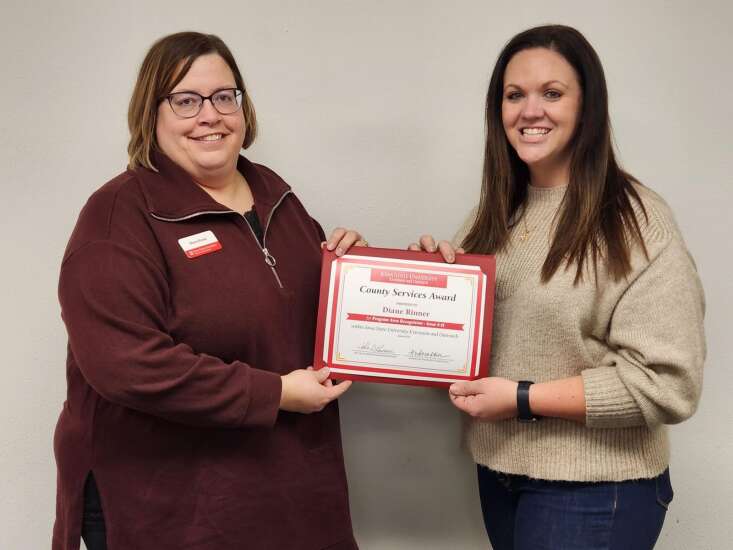Rinner receives Southeast Iowa County Services Extension Award