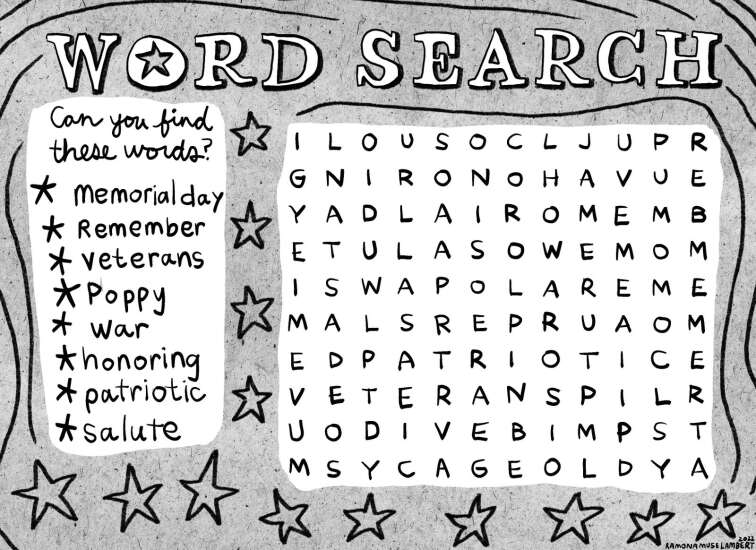 Print & color: Memorial Day word search