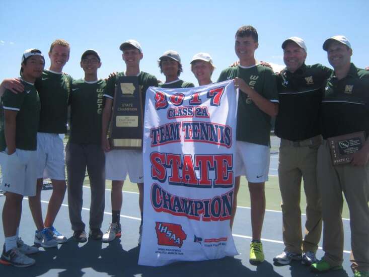 Fifth state title in six years earns Iowa City West ‘triple crown’ of boys’ tennis