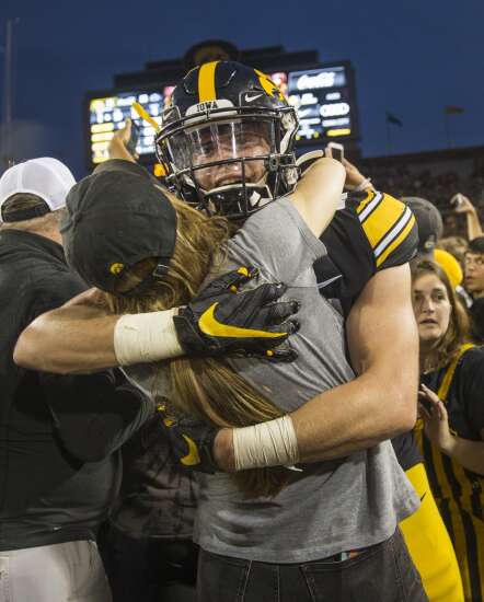 Iowa Hawkeyes embrace field-rushing experience after Penn State win, for now