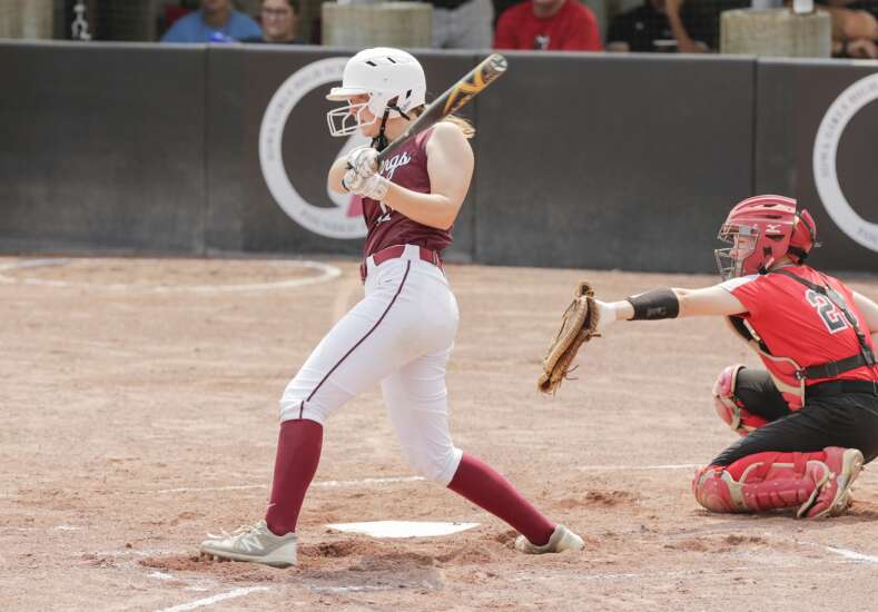 Mount Vernon does 2-out damage in state softball shutout of Estherville-Lincoln Central