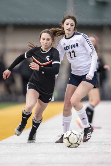 Photos: Iowa City Regina at Solon boys and girls soccer doubleheader