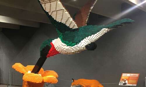 See life-size (and larger-than-life) LEGO sculptures in Muscatine