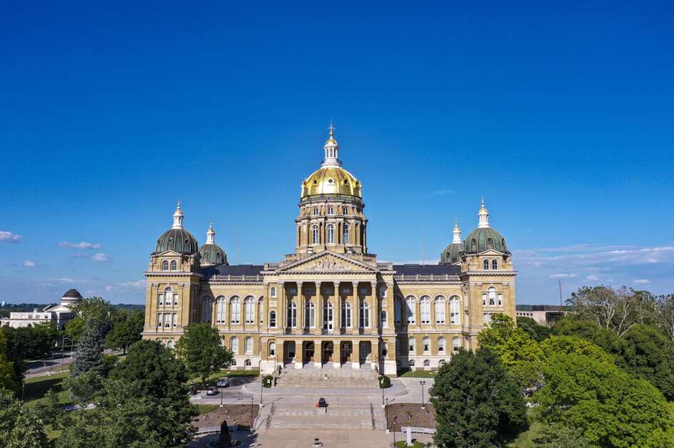 The exterior of the Iowa state capitol building is seen in Des Moines on Tuesday, June 8, 2021. (Andy Abeyta/The Gazette)
