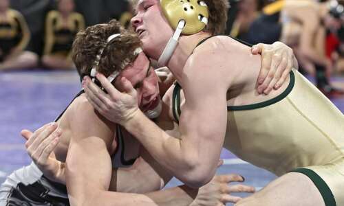 Video: Iowa City West’s Nelson Brands gets past close state wrestling semifinal