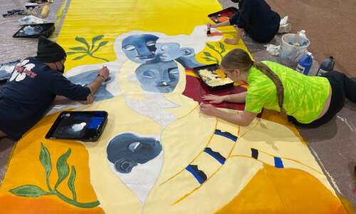 Student-produced mural on display at NewBo City Market