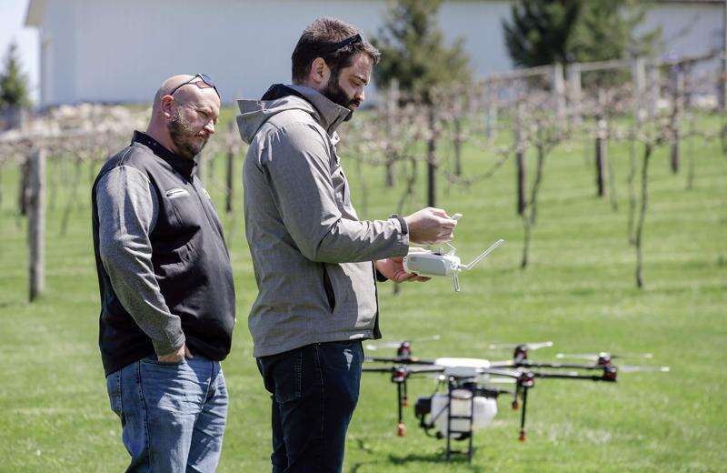 Drone spraying can work for crops like hemp, grapes, says Iowa City company