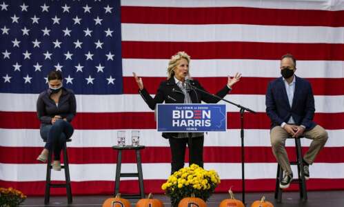 Photos: Jill Biden speaks at a drive-in rally in Cedar…