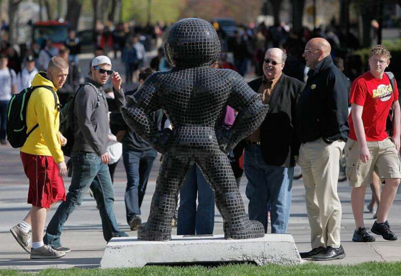 Herky on Parade statue in Iowa City vandalized