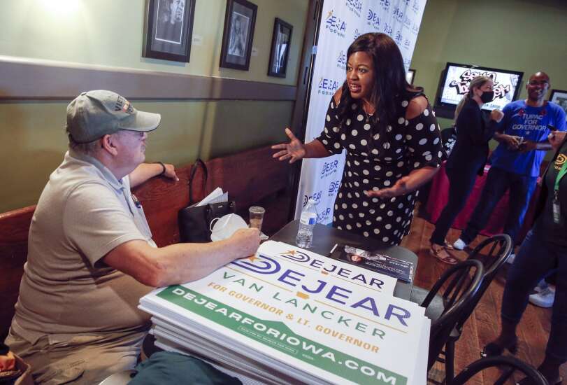 In Cedar Rapids stop, Deidre DeJear rallies Democrats to unseat Gov. Kim Reynolds in ‘tough’ race