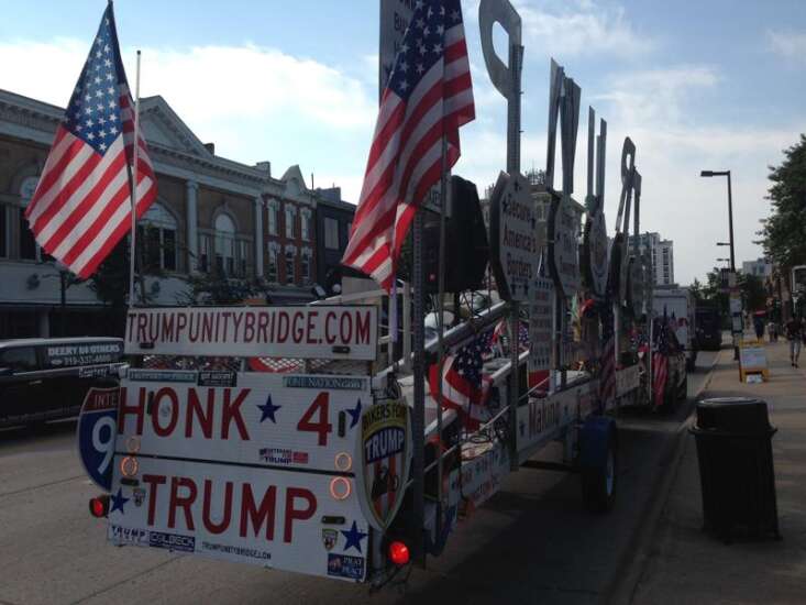 Trump Unity Bridge float riles some in Iowa City