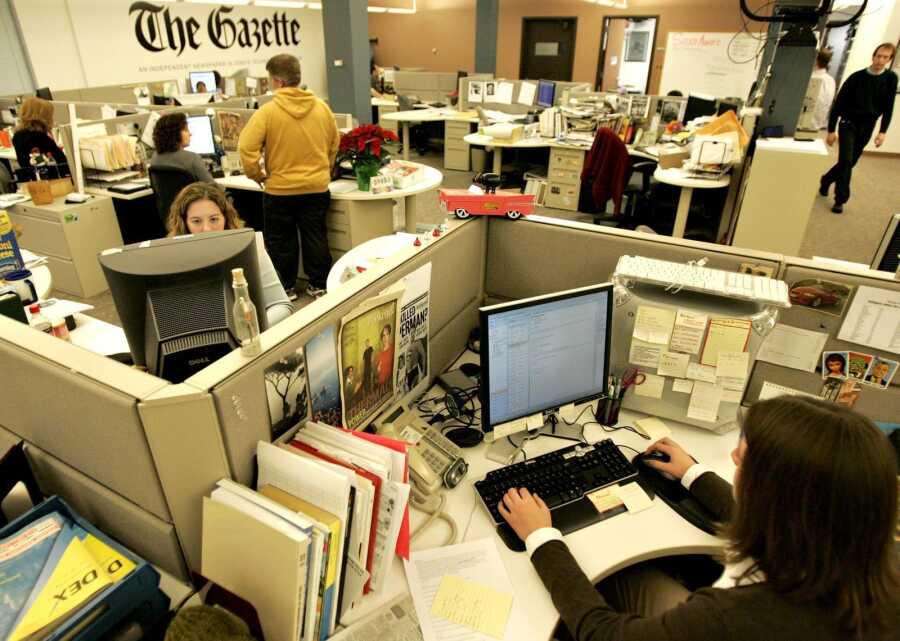 The Gazette newsroom is shown