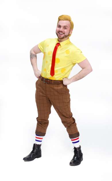 Mic Evans of Cedar Rapids plays the title role in "The SpongeBob Musical," coming to the Theatre Cedar Rapids stage May 5 to 28, 2023. (Courtesy of Theatre Cedar Rapids)